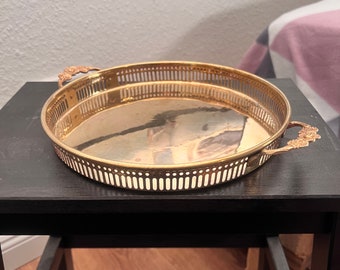 Vintage brass serving tray