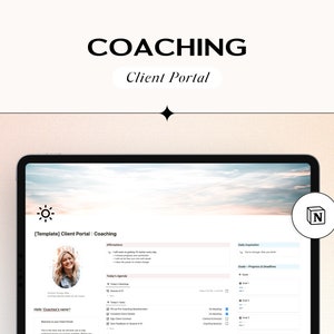 Notion Client Portal for Coaches, Notion Template Coaching, Notion Business Template, Client Dashboard, Notion Client Onboarding, Notion CRM