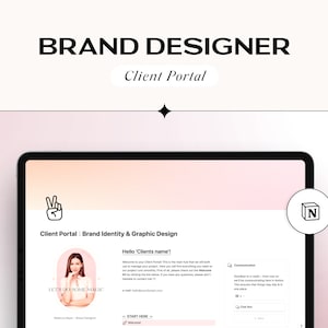Notion Client Portal For Freelance Designers, Brand Strategists & Creative Agencies, Notion Design Template, Notion Client Dashboard
