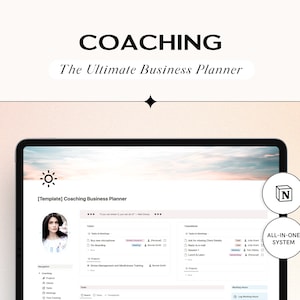Notion Business Planner for Coaches, Notion Template Coaching, Notion Business Template, Notion Project Planner, Notion Coaching Dashboard