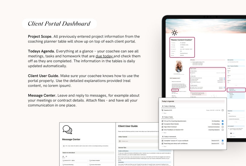 Notion Project Planner, Client Portal Template for Coaches - Etsy