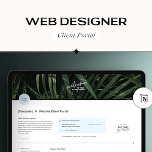 Notion Client Portal For Web Designer & Web Developer, Notion Template Business, Notion Client Dashboard, Client Onboarding, Notion Website