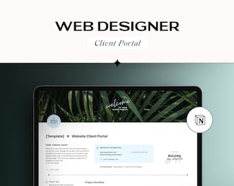 Notion Client Portal Template, Web Designer, Client Onboarding