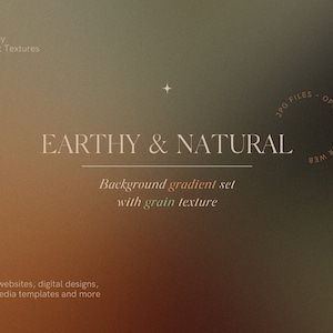 Dark Brown Green Gradient Background Set with Noise / Grainy Texture, Warm & Natural Gradient, Beige Green Brown Gradient, Autumn Gradient