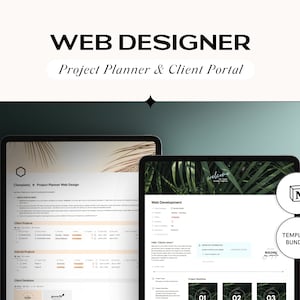 Notion Business Template für Webdesigner & Web-Entwickler, Notion Project Planner, Notion Client Portal, Notion Dashboard für Freelancer
