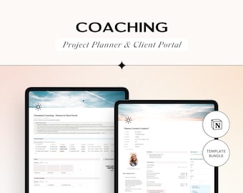 Notion Project Planner, Client Portal Template for Coaches