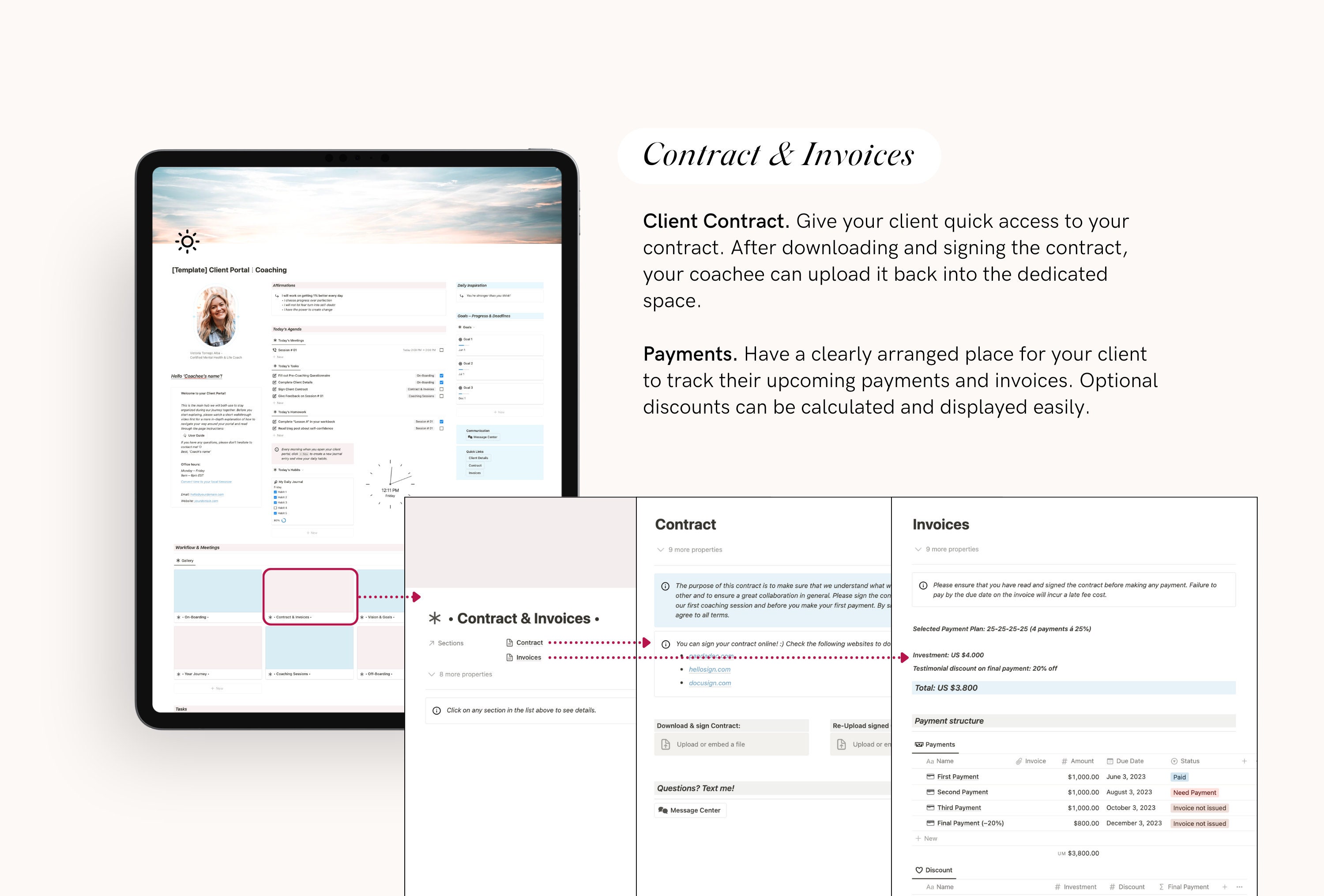 Notion Project Planner, Client Portal Template for Coaches - Etsy