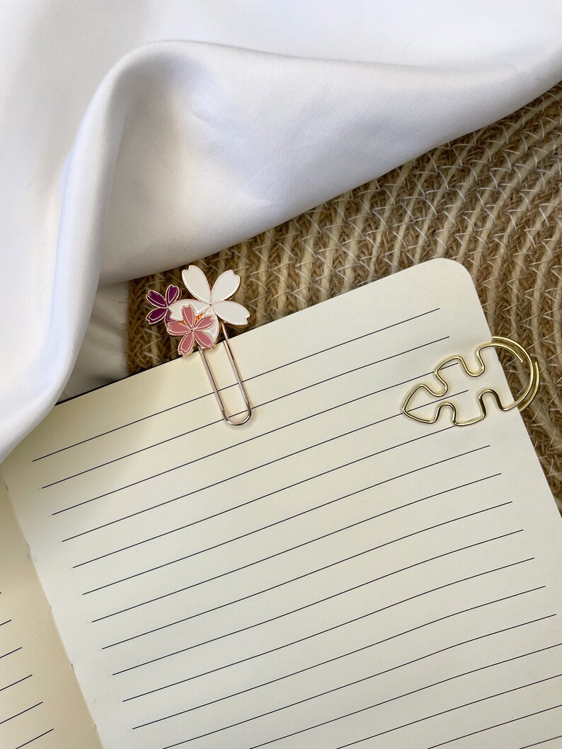 Paperclips Paper Clips Cute Paper Clip With Flower Monstera Paper Clip Gift Idea Accessory