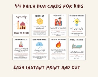 Islamitische Dua-flashcards voor kinderen en tieners (digitale download)