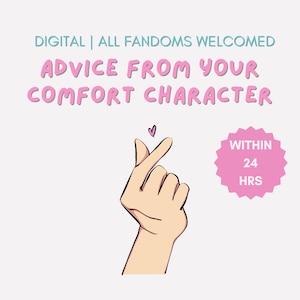 Conselhos do seu personagem de conforto | Carta digital personalizada personalizada para conforto | Pacote de cuidados digitais
