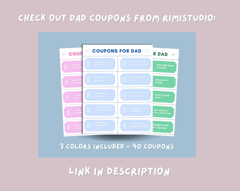 Mom Birthday Coupons, Mother's Day Printable Coupons, Mom/mum Coupon ...