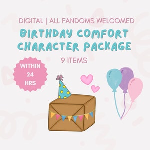 Comfort Character BIRTHDAY Care Package | Custom Birthday Letters, Activities, Desserts, and More | Within 24 hrs | FREE Gift