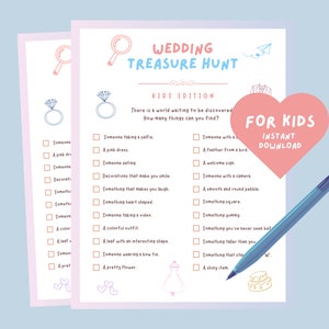 Wedding Treasure Hunt for Kids, Printable Scavenger Hunt, Wedding Games for Kids, Wedding Activities for Children