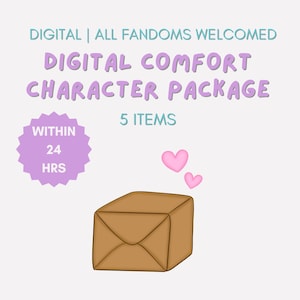 Pacote de cuidados digitais Comfort Character | Pacote fictício personalizado | Dentro de 24 horas | PRESENTE GRATUITO