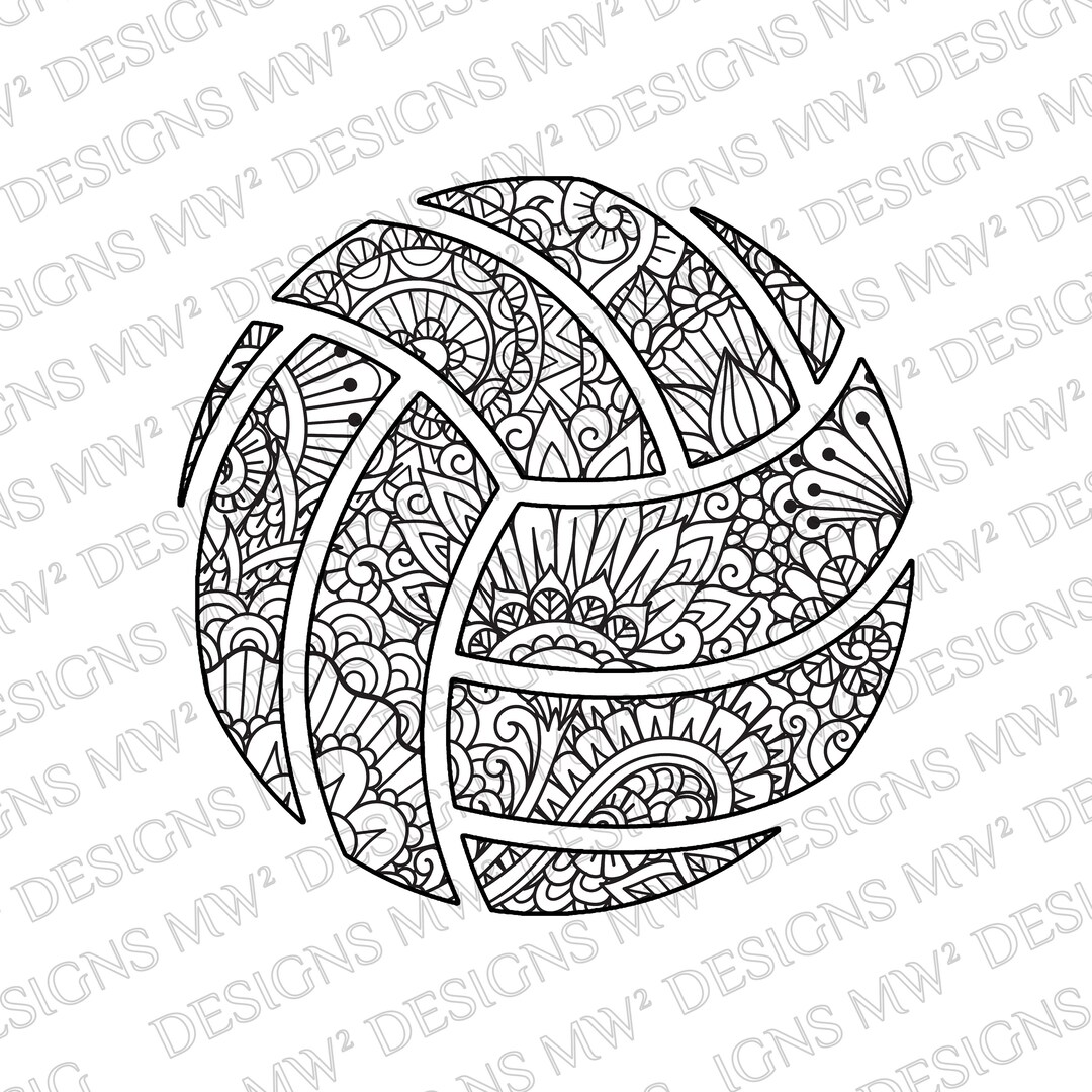 Decorative Volleyball Design DIGITAL Download, PNG, JPG, Sublimation