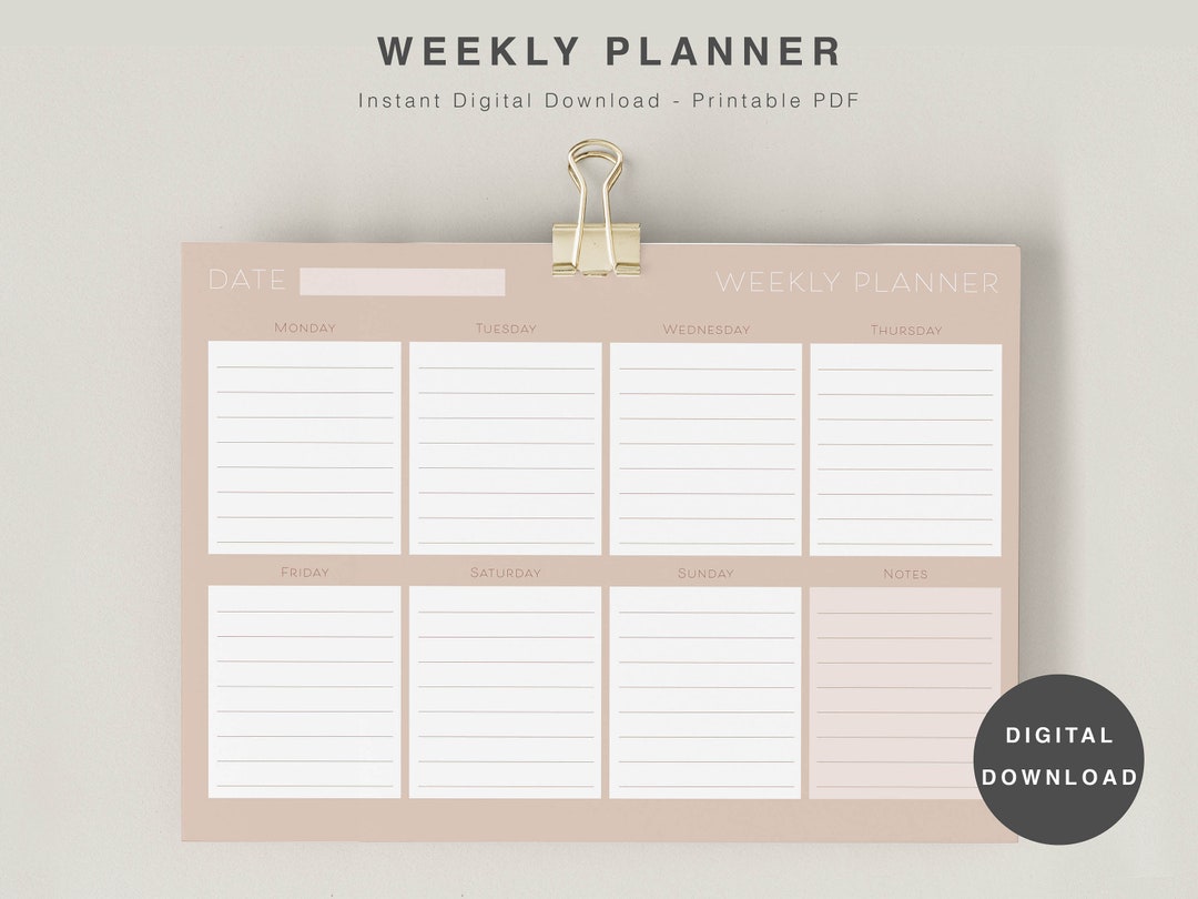 Digital Download Planner, Printable Weekly Planner, Student Planner ...
