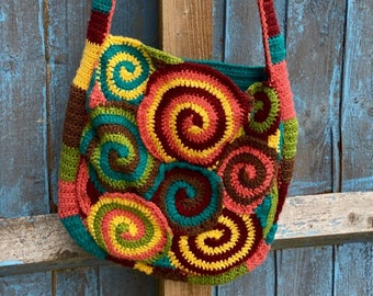 Crochet Hippie Spiral Bag Pattern