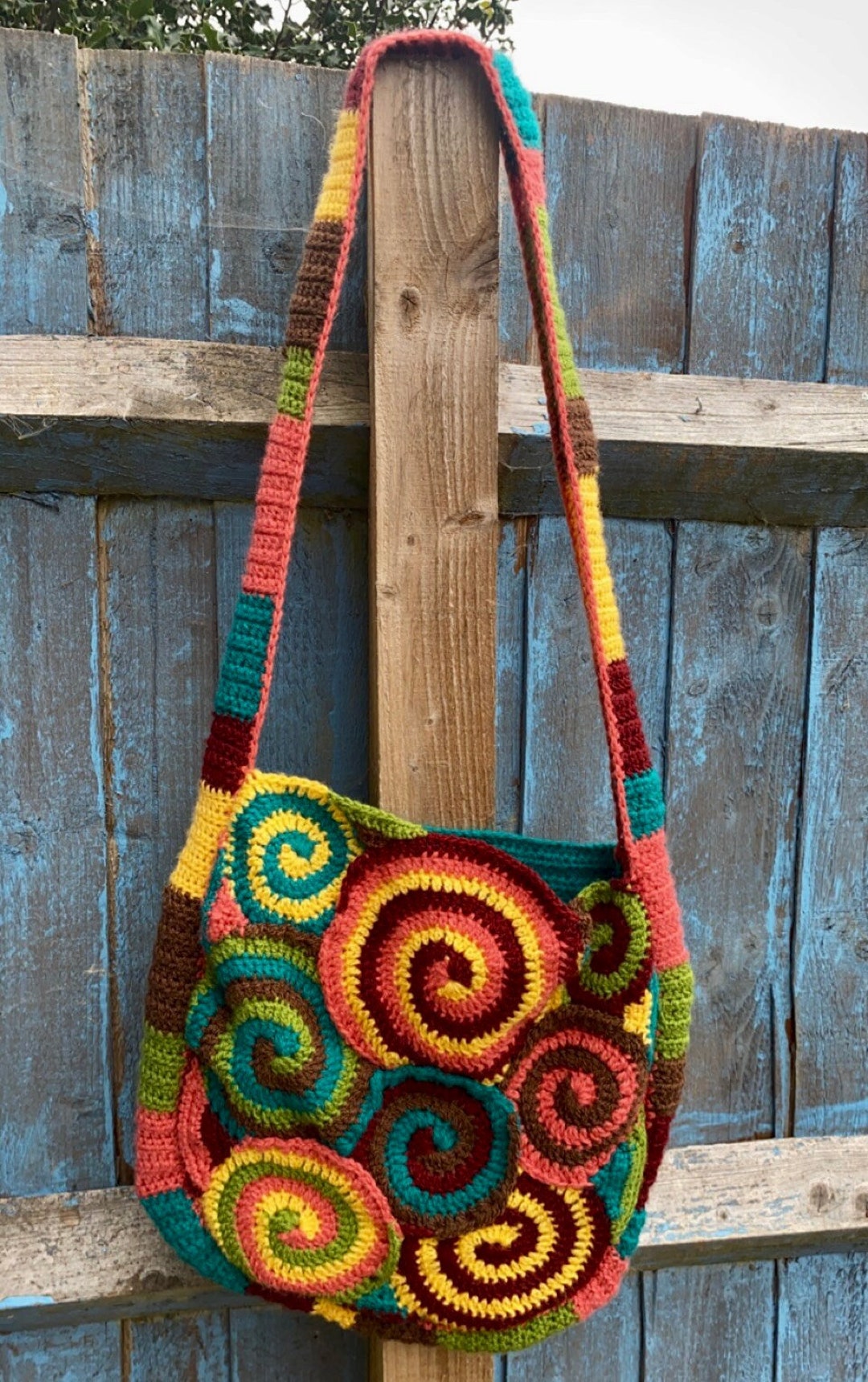 Crochet Hippie Spiral Bag Pattern Etsy Canada
