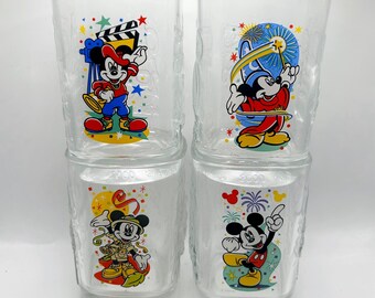 Vintage 2000 McDonald’s 4 Pc Walt Disney World Celebration Glasses Mickey Mouse