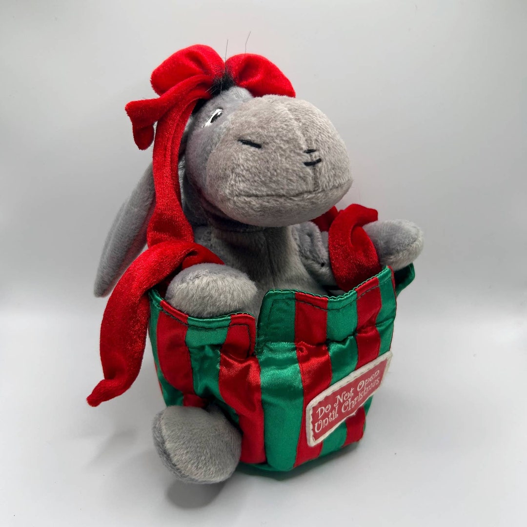 Eeyore Christmas Plush Gift Box Present Disney Bean Bag Winnie Etsy