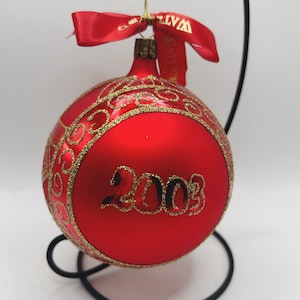 Waterford Holiday Heirlooms 2003 Annual Blown Glass Ball Ornament #124791 w/ Box