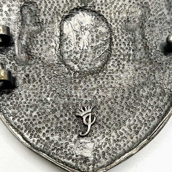 Vintage Large Y2K Metal Shield Coat of Arms Belt … - image 4