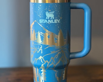 Stanley Brand 30 ounce Mountain & Deer Full Wrap Laser Engraved Tumbler
