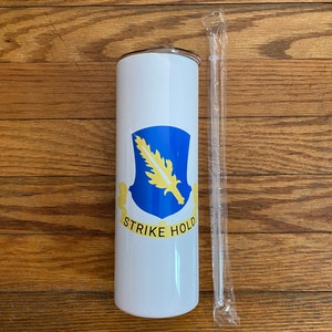 504th PIR, 82nd Airborne Division, US Army Airborne, 20 ounce Paratrooper, Strike Hold, 20 ounce white tumbler