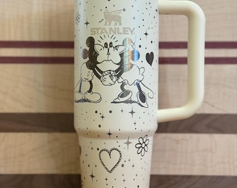 Stanley Brand 30 ounce Steam Punk Mickey Mouse, Minnie Mouse & Disney Full Wrap Laser Engraved Tumbler