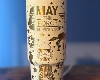 Stanley Brand 30 ounce Star Wars May the Force Be With You Full Wrap Laser Engraved Tumbler