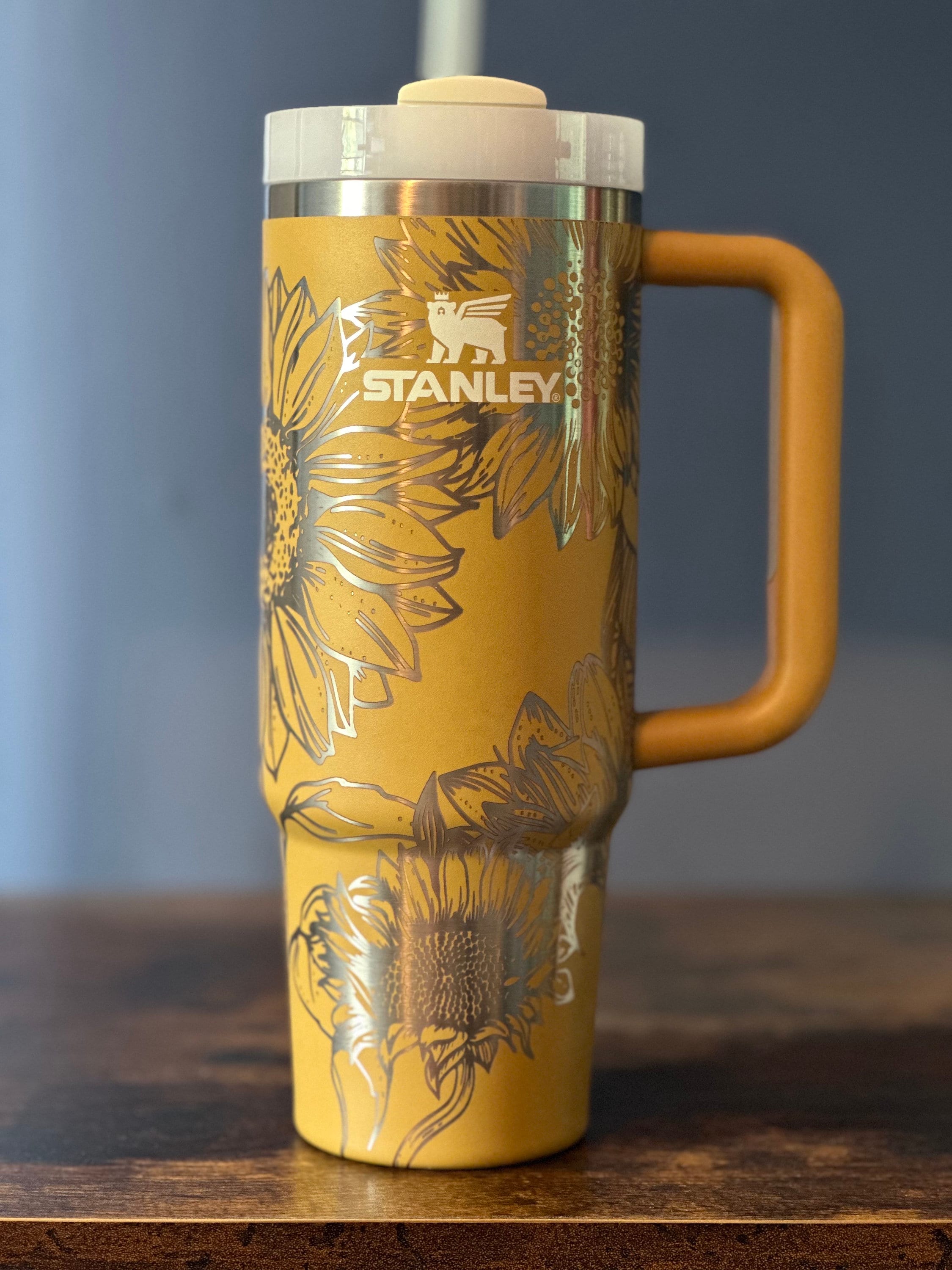 Stanley Brand 30 ounce Sunflower Full Wrap Laser Engraved Tumbler