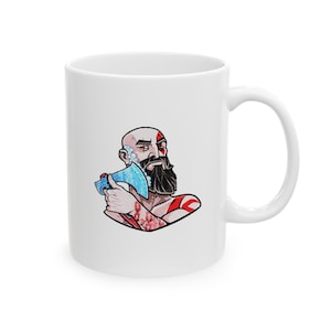 God Of War Mok, Kleurrijke Mok, Game Mok, Gaming Gift Mok, Kratos Mok, Grappige Kratos