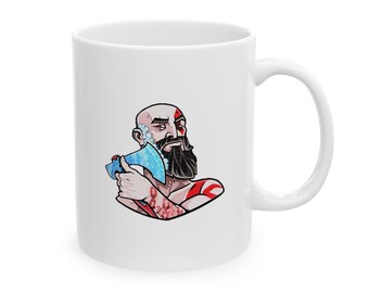 God Of War Mug, Colorful Mug, Game Mug, Gaming Gift Mug, Kratos Mug, Funny Kratos