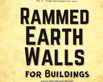 Vintage gerammte Lehmwände zum Bauen Buch (E-Book, PDF-Datei), netzfernes DIY-Hausbaubuch