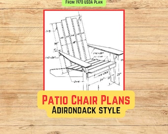 Wood Patio Chair Plans, Adirondack Style (PDF, 1-page blueprint, from USDA Plan)