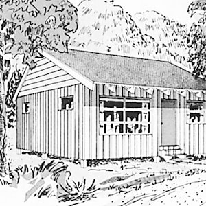 Cabin Plan, 24' x 24', 576 SF, 1 Bath, 1 Bed, Tiny House, Office Plan, DIY House Plan, Pole Frame House, Tiny House Plans, Cottage Plan,