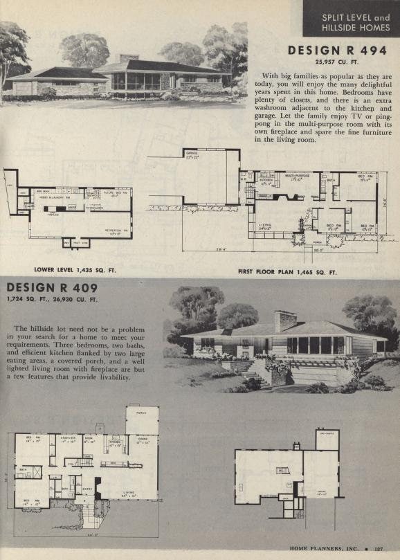 ウィル 30 FLOORPLANS for Split-level or Hillside Homes (pdf File