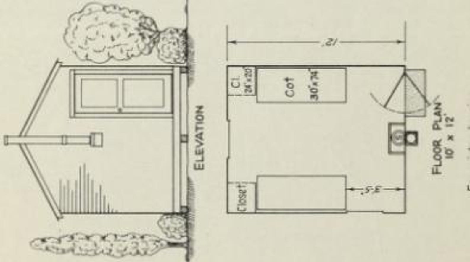 10' X 12' Bunkhouse Plans (PDF File, Excerpted From 1943 Agricultural ...