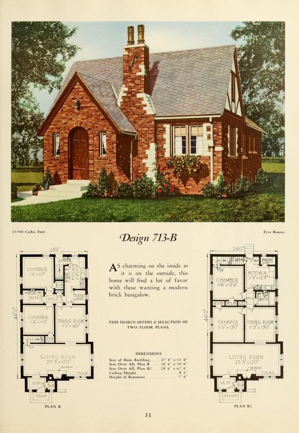 80 Vintage Home Floor Plans (pdf File, Downloadable, Printable) - Etsy