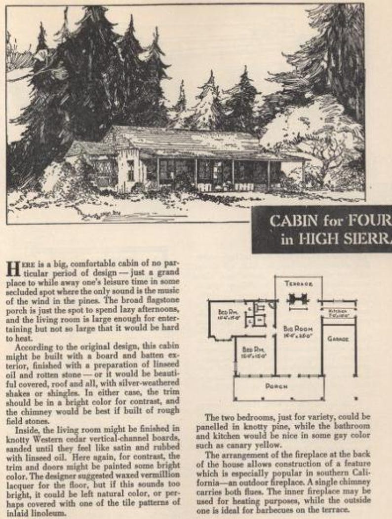 28 Vintage Cabin Floor Plans With Descriptions (PDF File, Excerpted ...