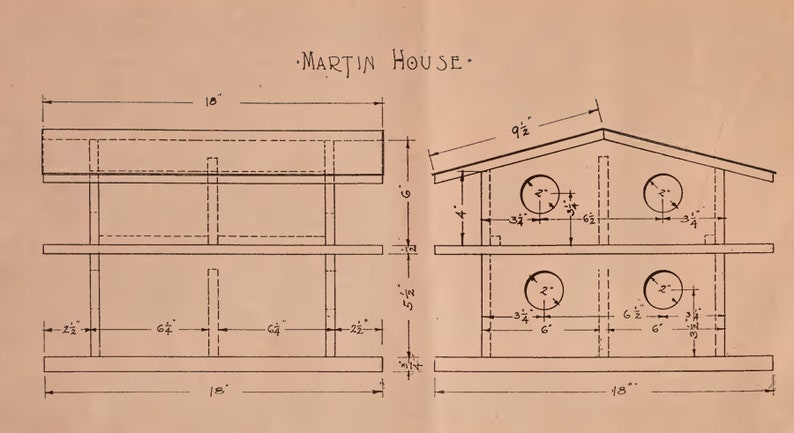 Instant Download Bird House Plans for 7 Common Backyard Birds DIY