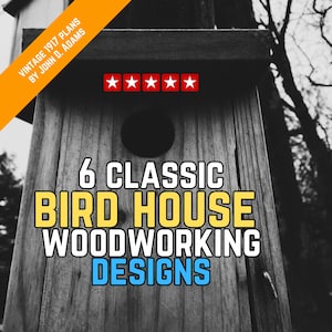 6 klassieke houtbewerkingsinstructies en plattegronden voor doe-het-zelfvogelhuis (direct downloaden, pdf-bestand, download en bouw het vandaag nog)