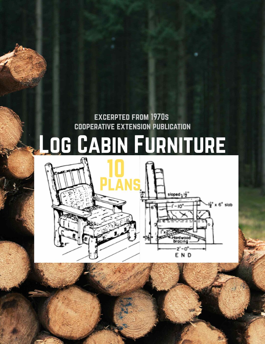 Log Cabin Furniture, 10 Plans (PDF File, Excerpted From 1970s ...