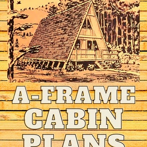 Vintage A-Frame Cabin Plan, 24' x 20' & 36' x 20'options, 1 Bath, 2 Bed, Tiny House, DIY House Plan, Tiny House Plans, Cottage Plan, office