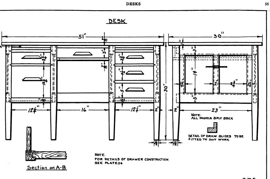 Vintage Desk Building Plans, 10 Woodworking Designs/blueprints PDF ...