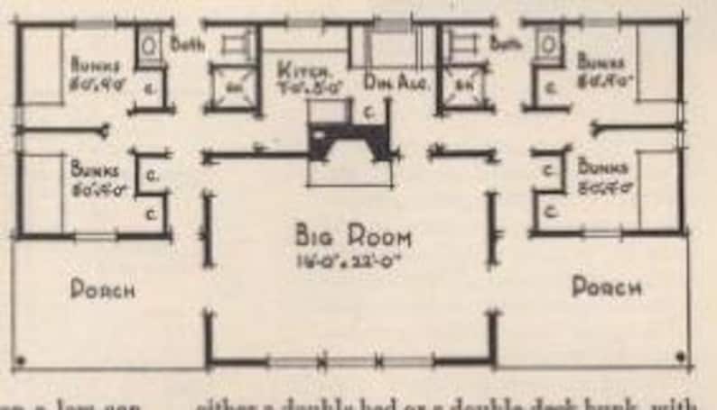 28 Vintage Cabin Floor Plans With Descriptions (PDF File, Excerpted ...