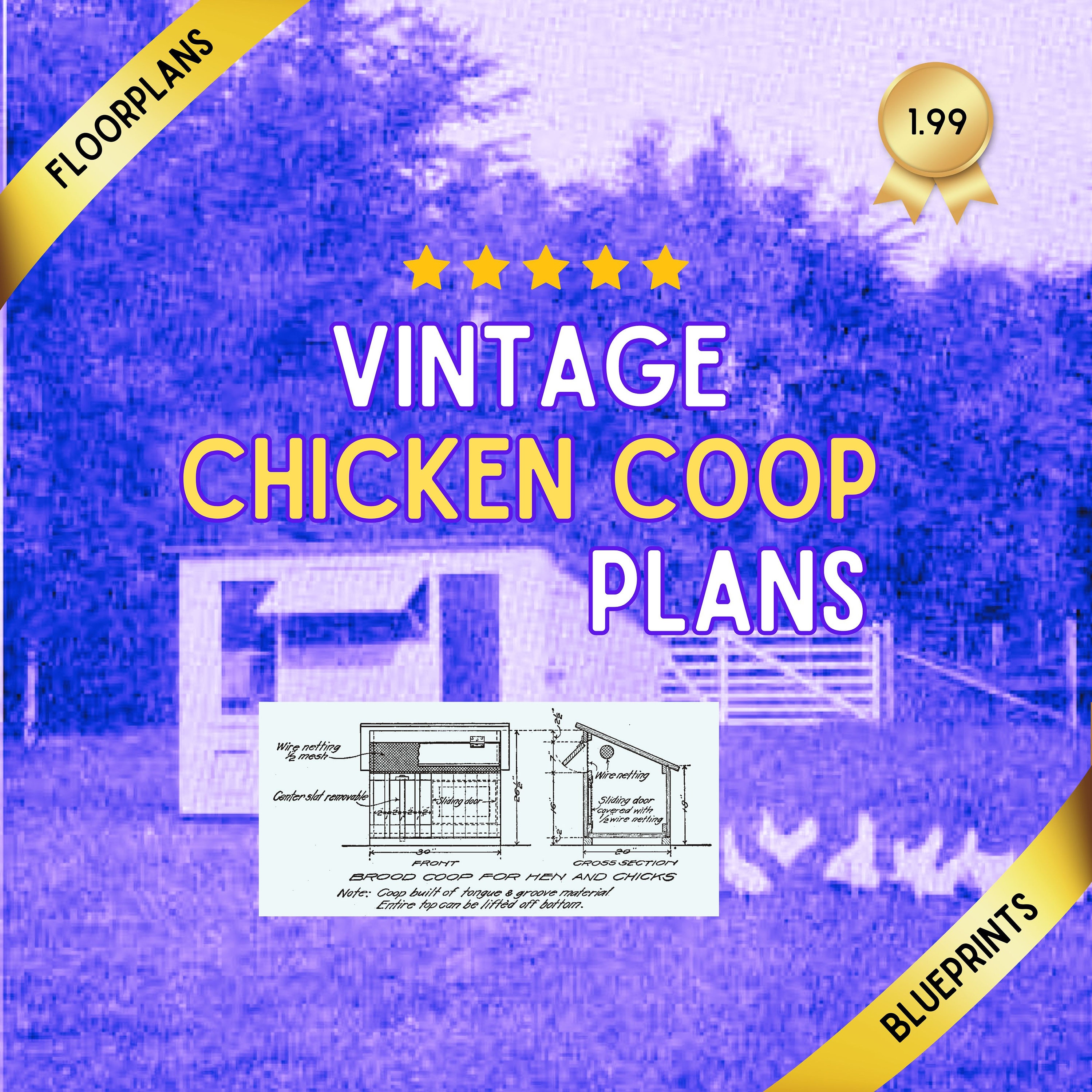 Vintage Chicken Coop Plans (PDF File Downloadable for I-phone, Tablet ...