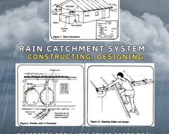 Rain Catchment System: Design, Build Guide (PDF instant download, excerpt from 1983 Peace Corps book “Rural Water/sanitation Projects,” 16p)
