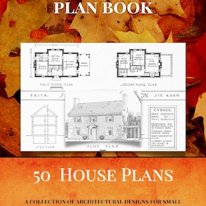 Vintage HUISPLANNEN, 50 verschillende ontwerpen + werkplannen, 84 pagina's afdrukbaar of gelezen op je iPad of tablet, direct downloaden