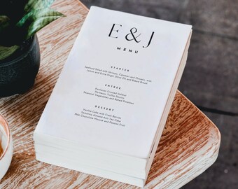 EDITABLE - Wedding Menu: ELLA